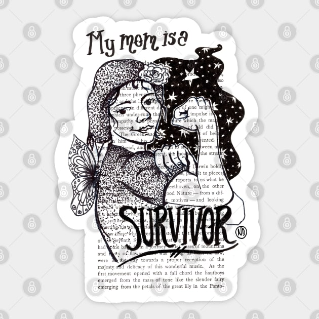 My Mom is a Survivor Sticker by Polkadotdreamer
